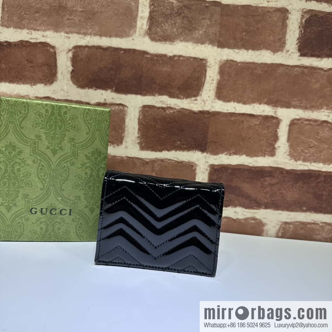 GUCCI GG Marmont series card holder 466492 gr patent leather