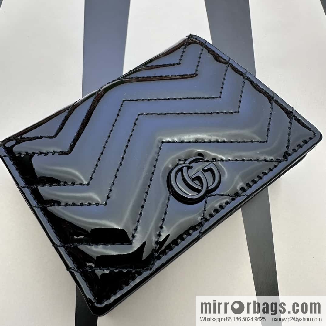GUCCI GG Marmont series card holder 466492 gr patent leather