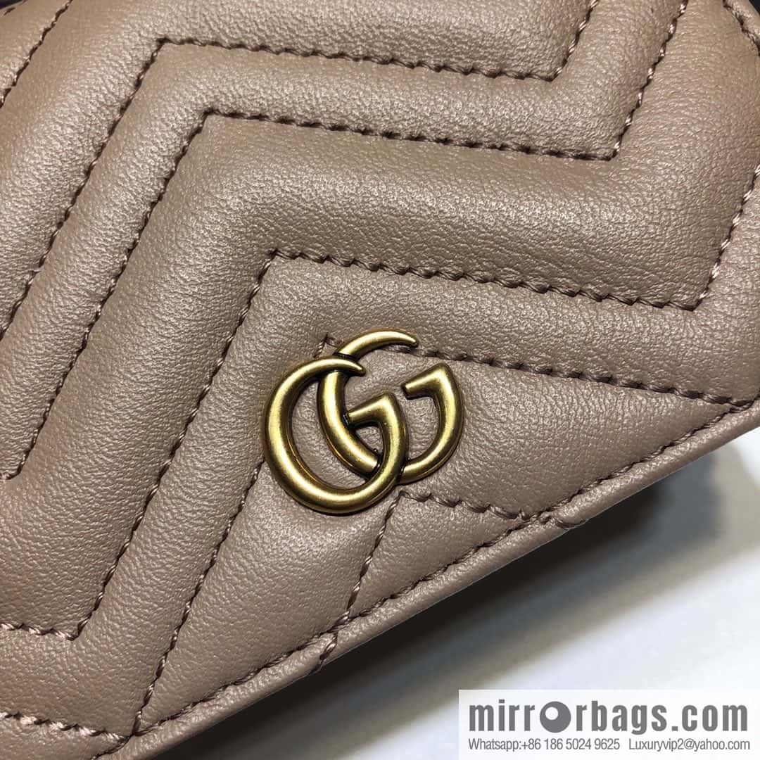 GUCCI GG Marmont series card holder 466492 milk tea