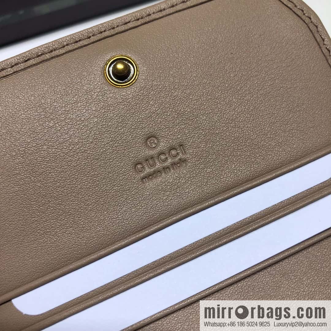 GUCCI GG Marmont series card holder 466492 milk tea