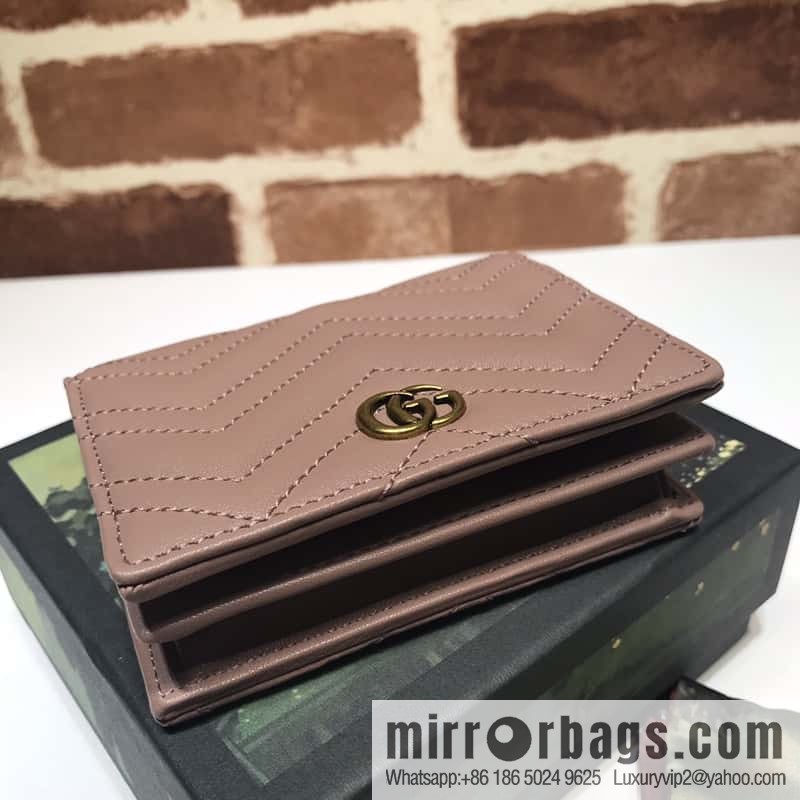 GUCCI GG Marmont series card holder 466492 bare powder