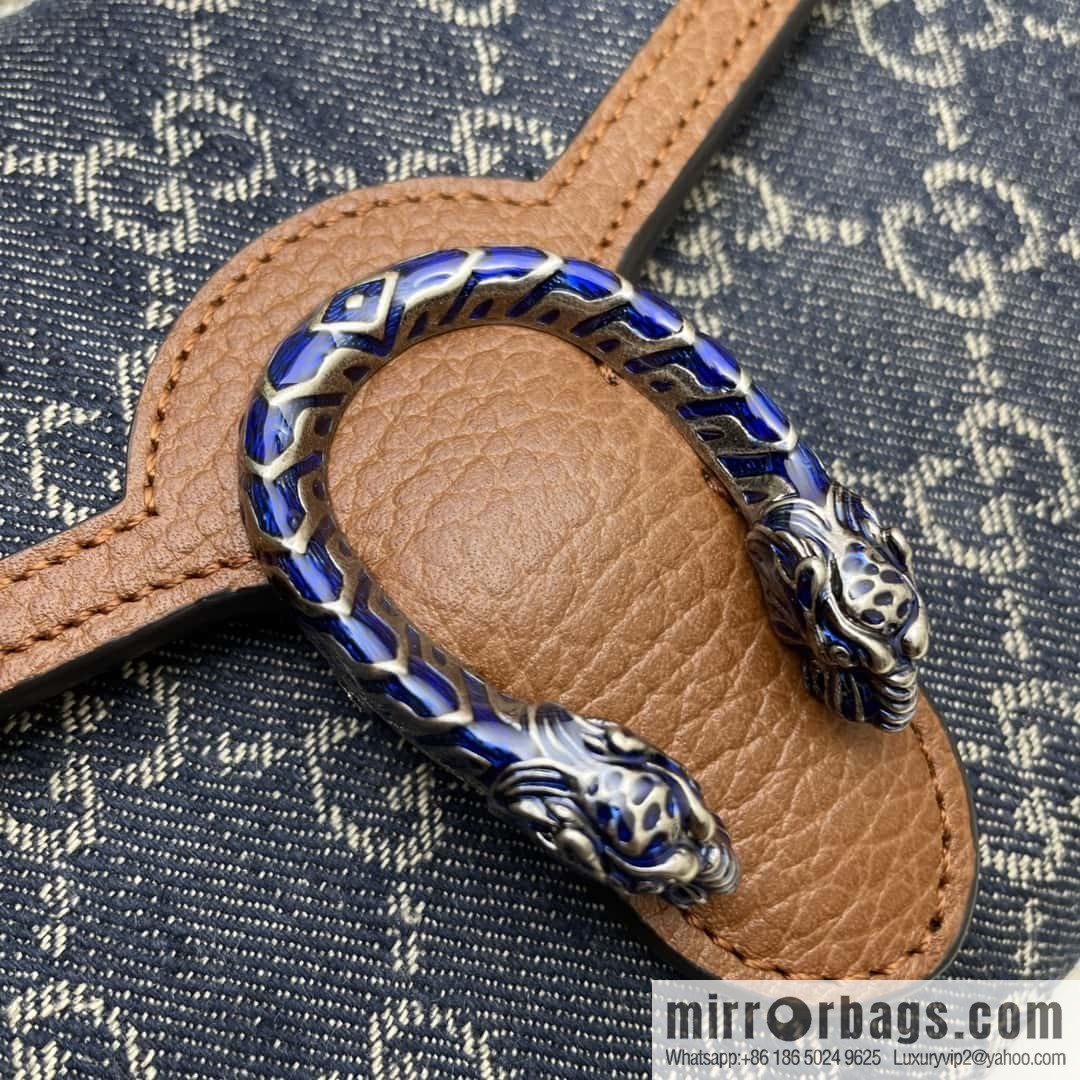 GUCCI Dionysus series mini chain strap handbag 401231 blue denim