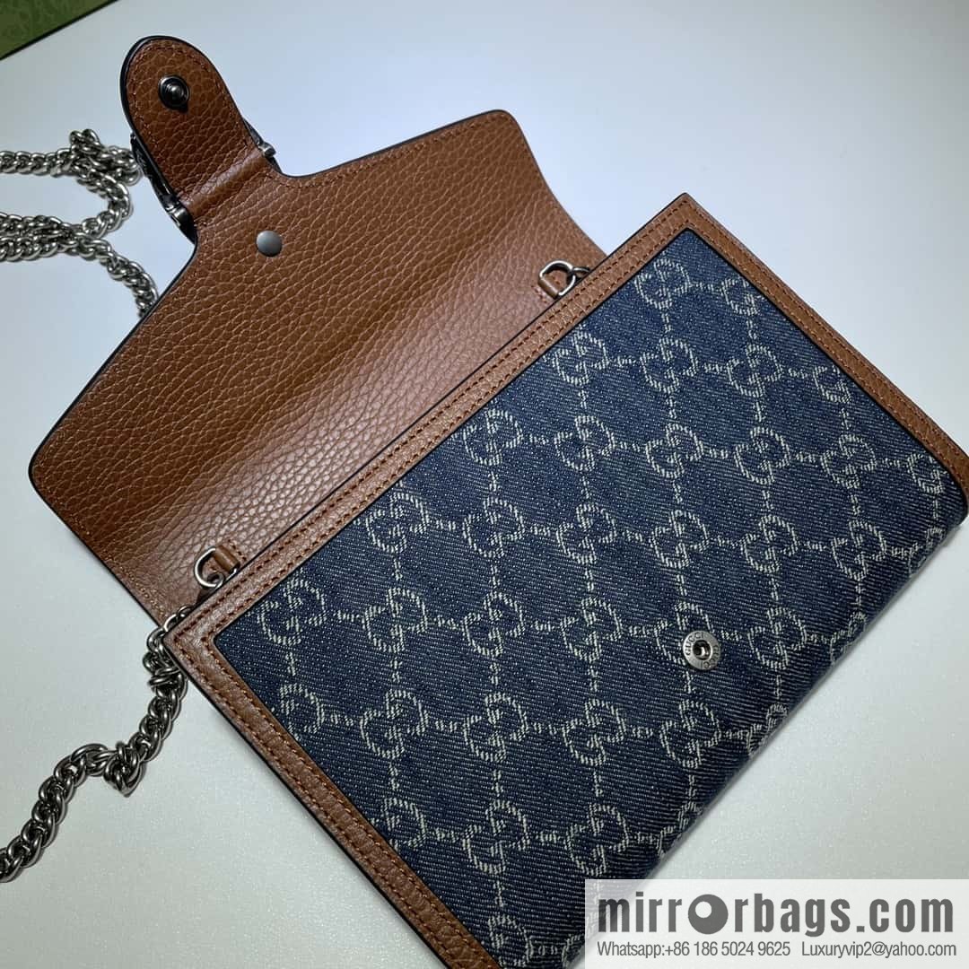 GUCCI Dionysus series mini chain strap handbag 401231 blue denim