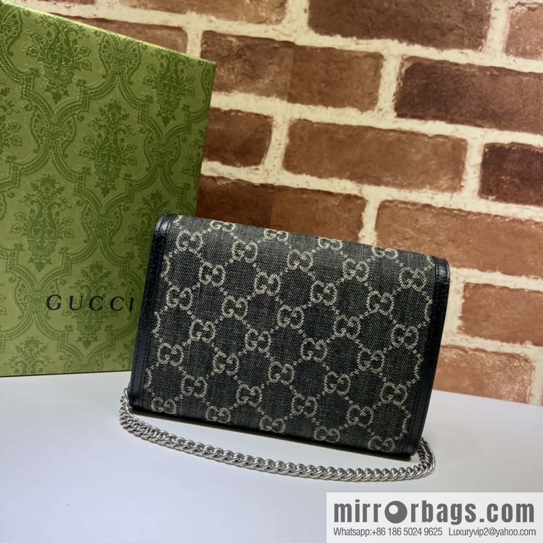 GUCCI Dionysus series mini chain strap handbag 401231g denim