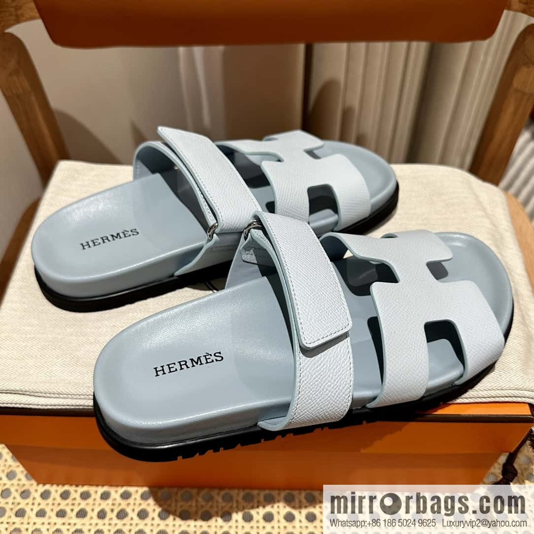 Hermès second uncle shoes 🐎🐎 palm print fog blue