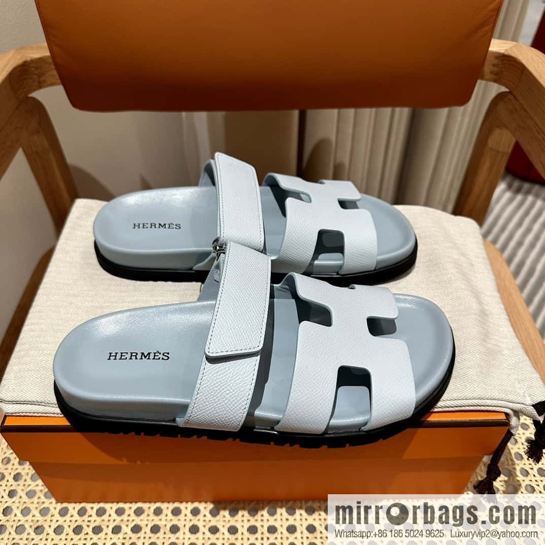 Hermès second uncle shoes 🐎🐎 palm print fog blue