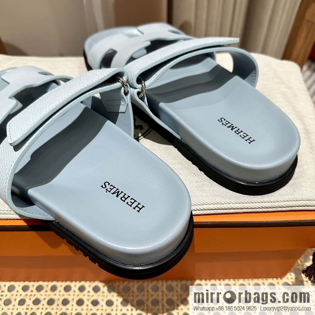 Hermès second uncle shoes 🐎🐎 palm print fog blue
