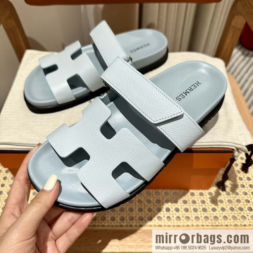Hermès second uncle shoes 🐎🐎 palm print fog blue