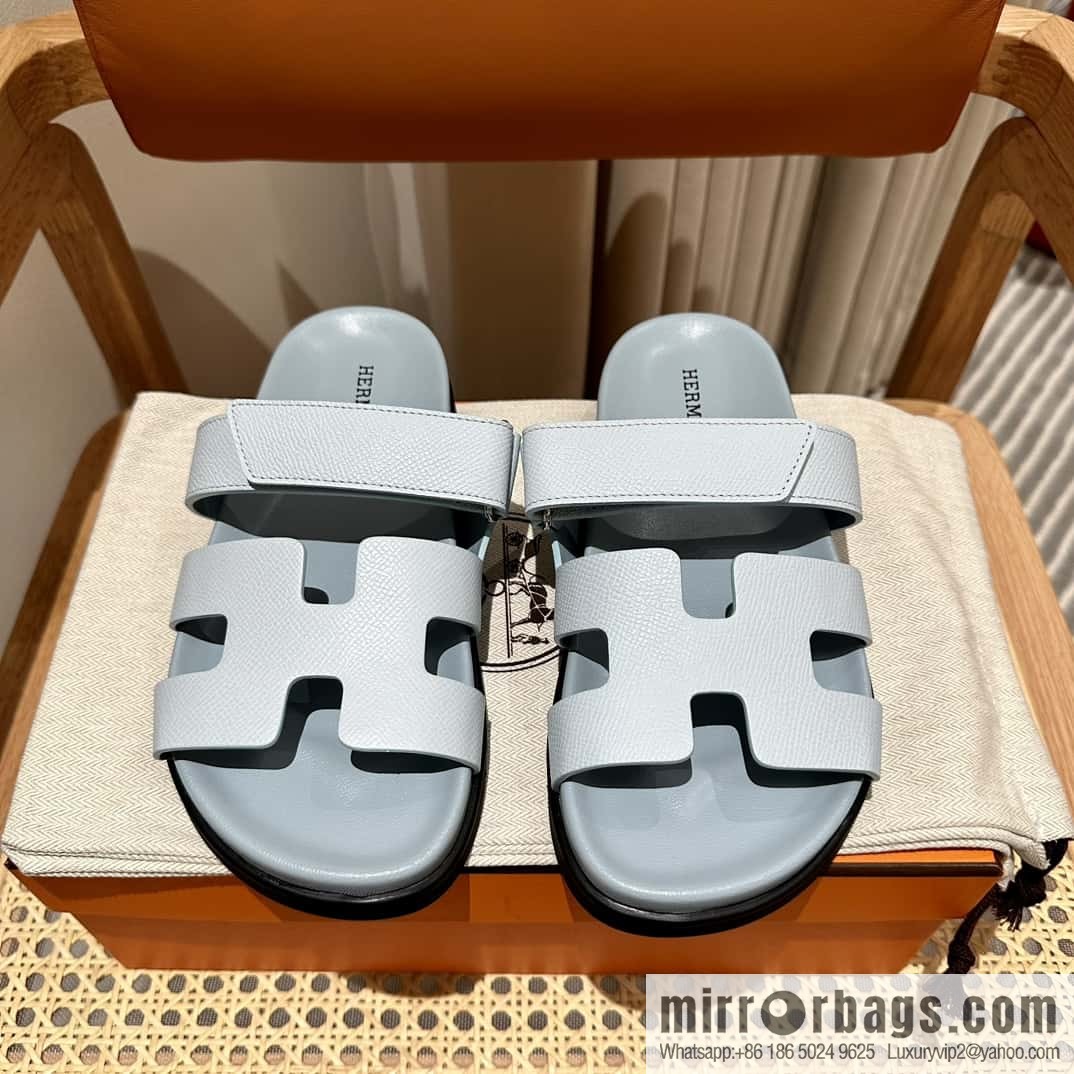 Hermès second uncle shoes 🐎🐎 palm print fog blue