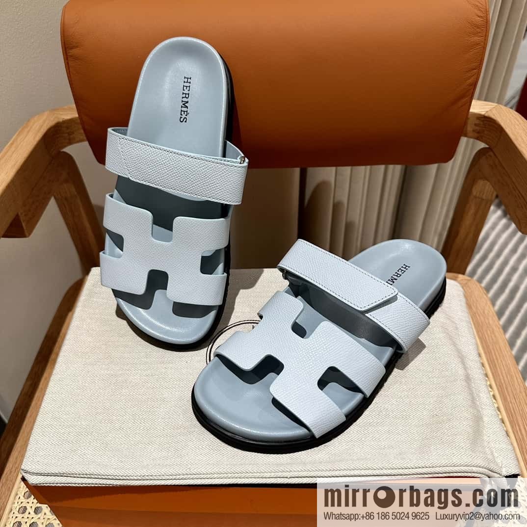 Hermès second uncle shoes 🐎🐎 palm print fog blue