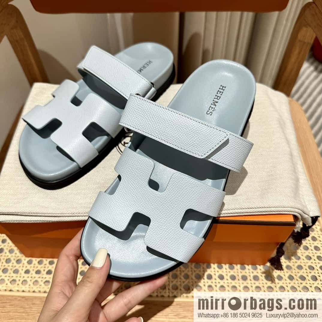 Hermès second uncle shoes 🐎🐎 palm print fog blue