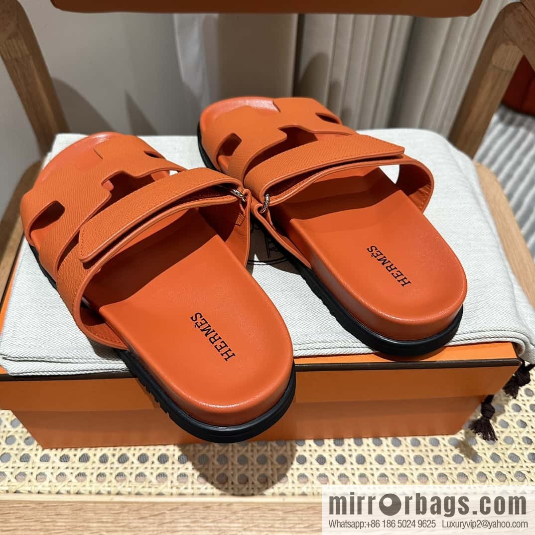Hermès second uncle shoes 🐎🐎 palm print orange