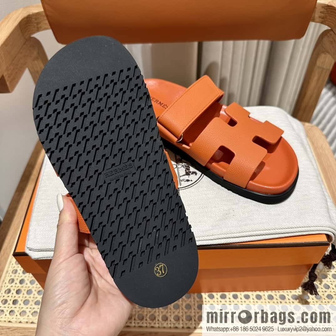 Hermès second uncle shoes 🐎🐎 palm print orange