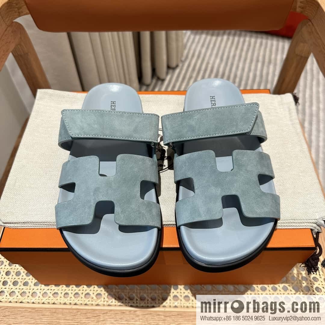 Hermès second uncle shoes 🐎🐎 Yang Jing fog blue