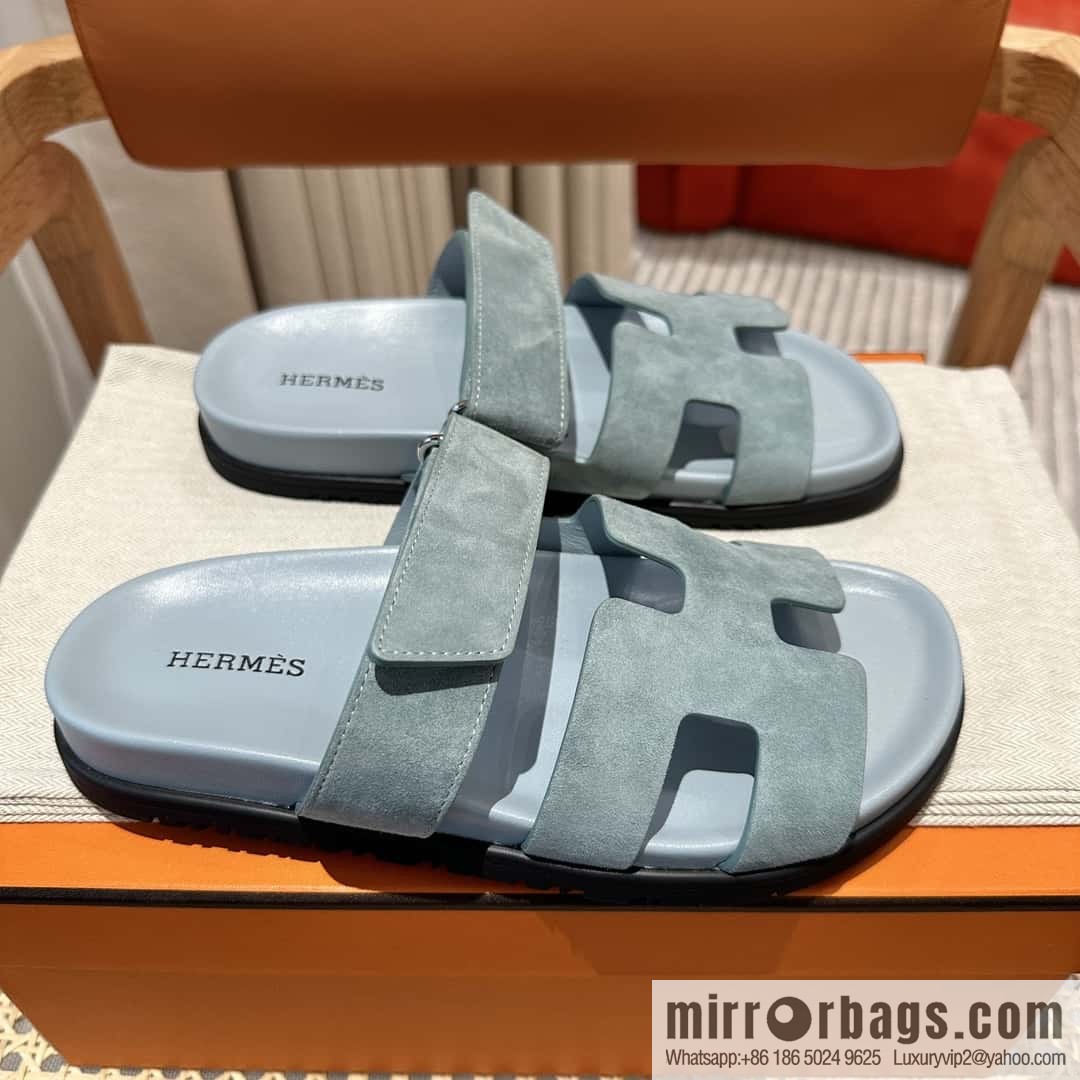 Hermès second uncle shoes 🐎🐎 Yang Jing fog blue