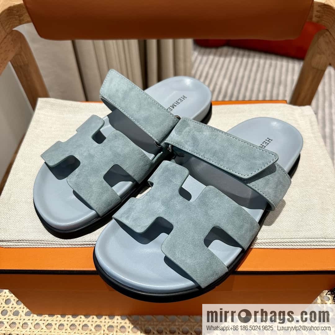 Hermès second uncle shoes 🐎🐎 Yang Jing fog blue