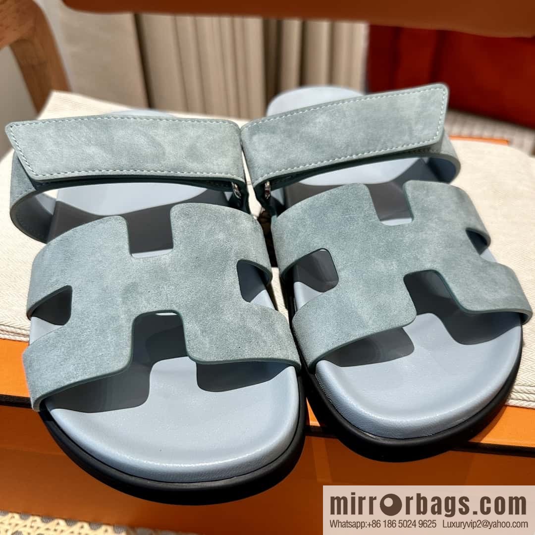 Hermès second uncle shoes 🐎🐎 Yang Jing fog blue