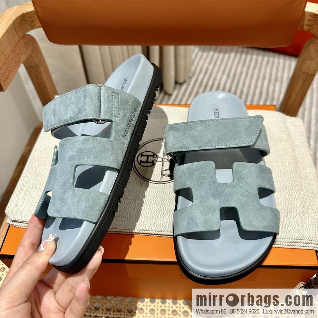 Hermès second uncle shoes 🐎🐎 Yang Jing fog blue