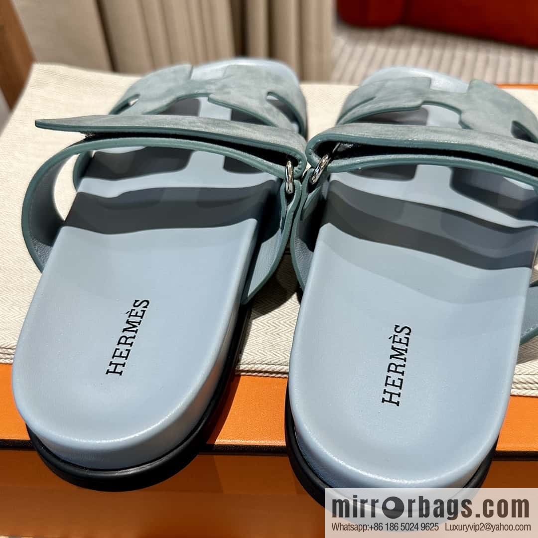 Hermès second uncle shoes 🐎🐎 Yang Jing fog blue