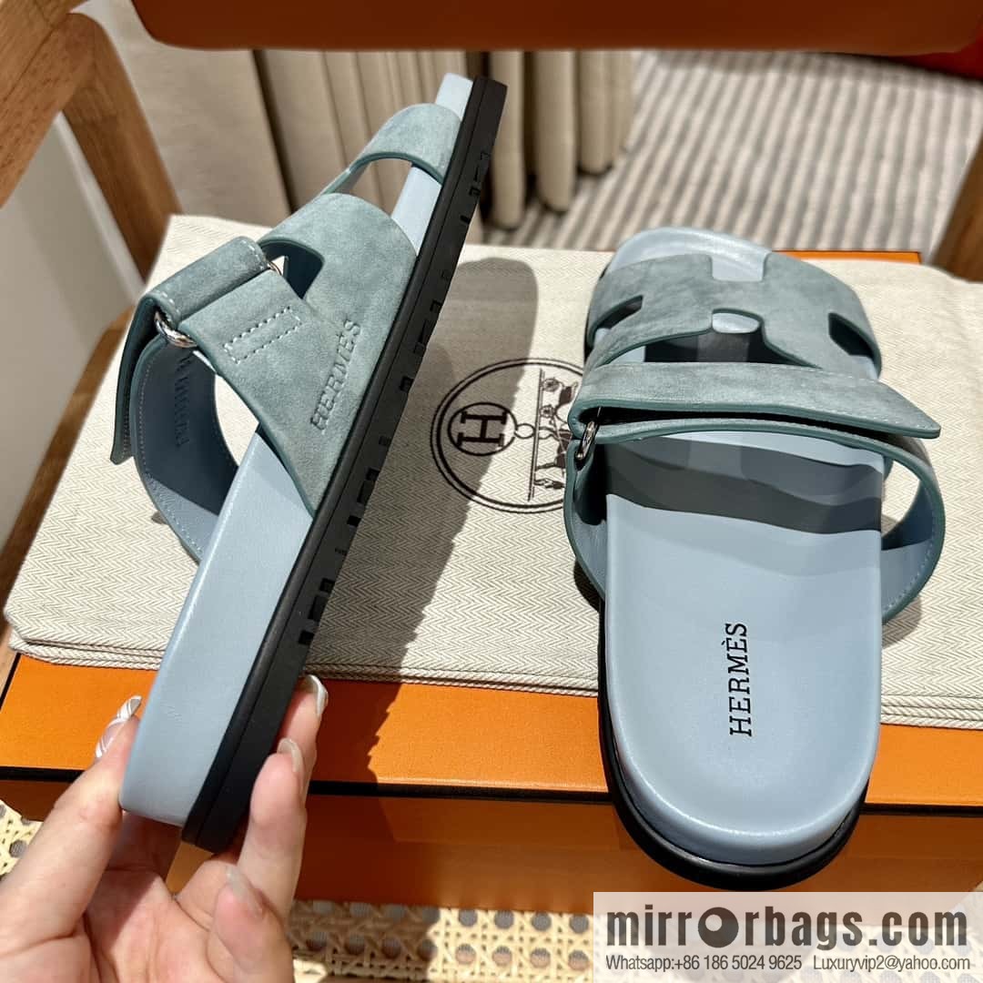 Hermès second uncle shoes 🐎🐎 Yang Jing fog blue