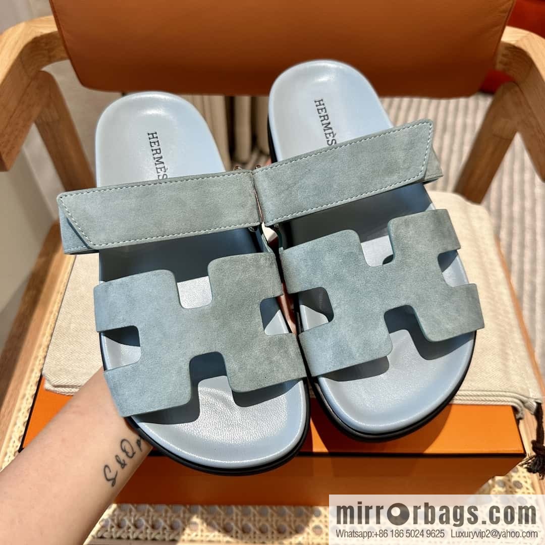 Hermès second uncle shoes 🐎🐎 Yang Jing fog blue