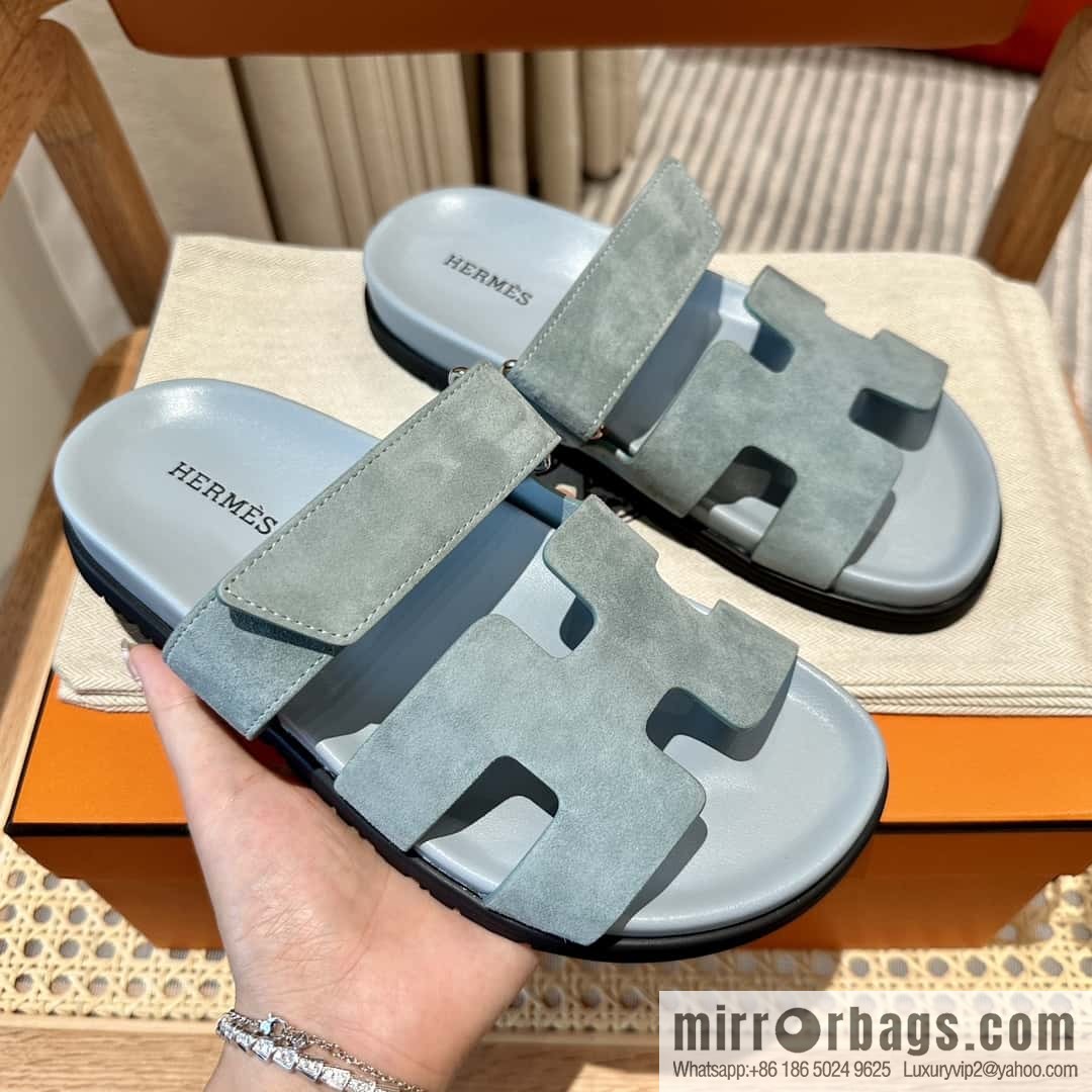 Hermès second uncle shoes 🐎🐎 Yang Jing fog blue