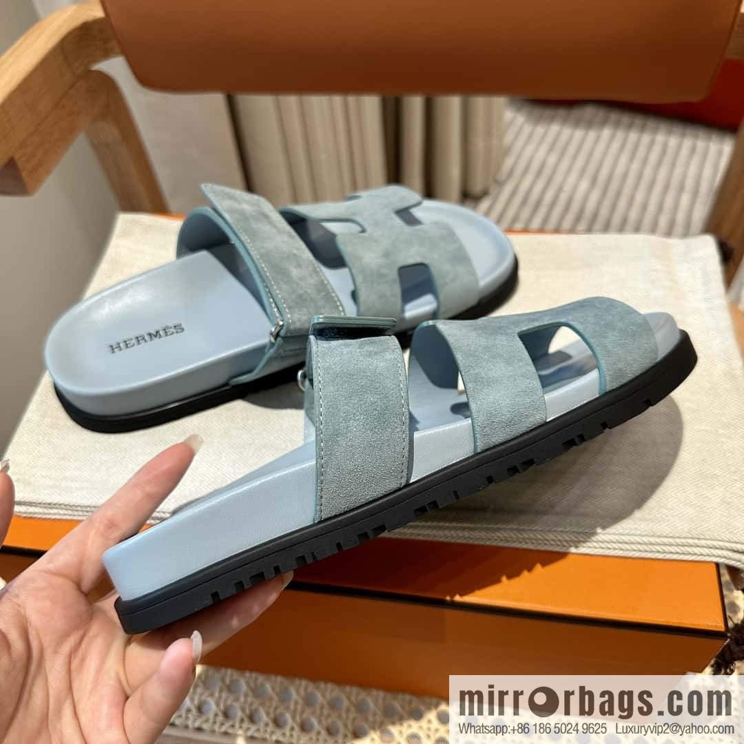 Hermès second uncle shoes 🐎🐎 Yang Jing fog blue