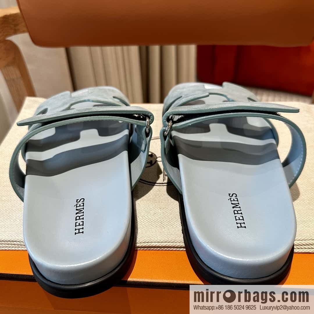 Hermès second uncle shoes 🐎🐎 Yang Jing fog blue
