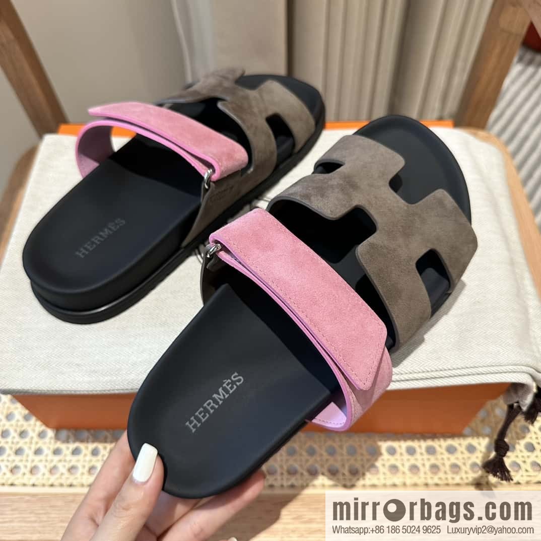 Hermès second uncle shoes 🐎🐎 Yangjing army green and pink
