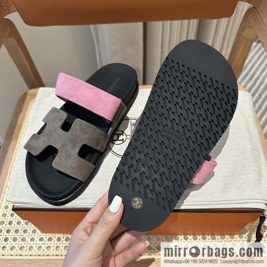 Hermès second uncle shoes 🐎🐎 Yangjing army green and pink