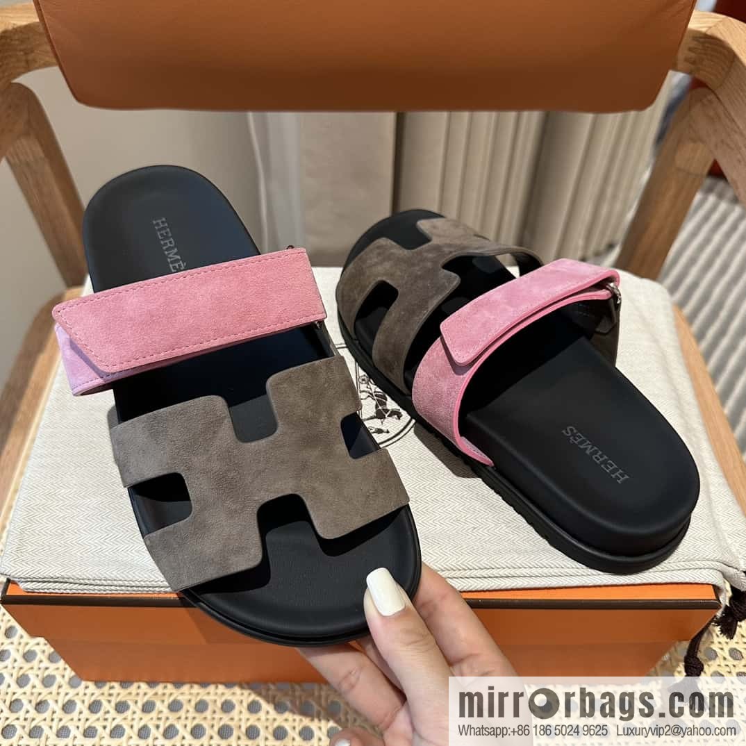 Hermès second uncle shoes 🐎🐎 Yangjing army green and pink