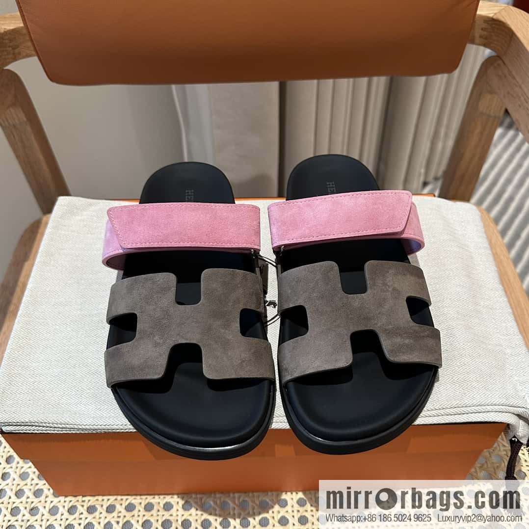 Hermès second uncle shoes 🐎🐎 Yangjing army green and pink