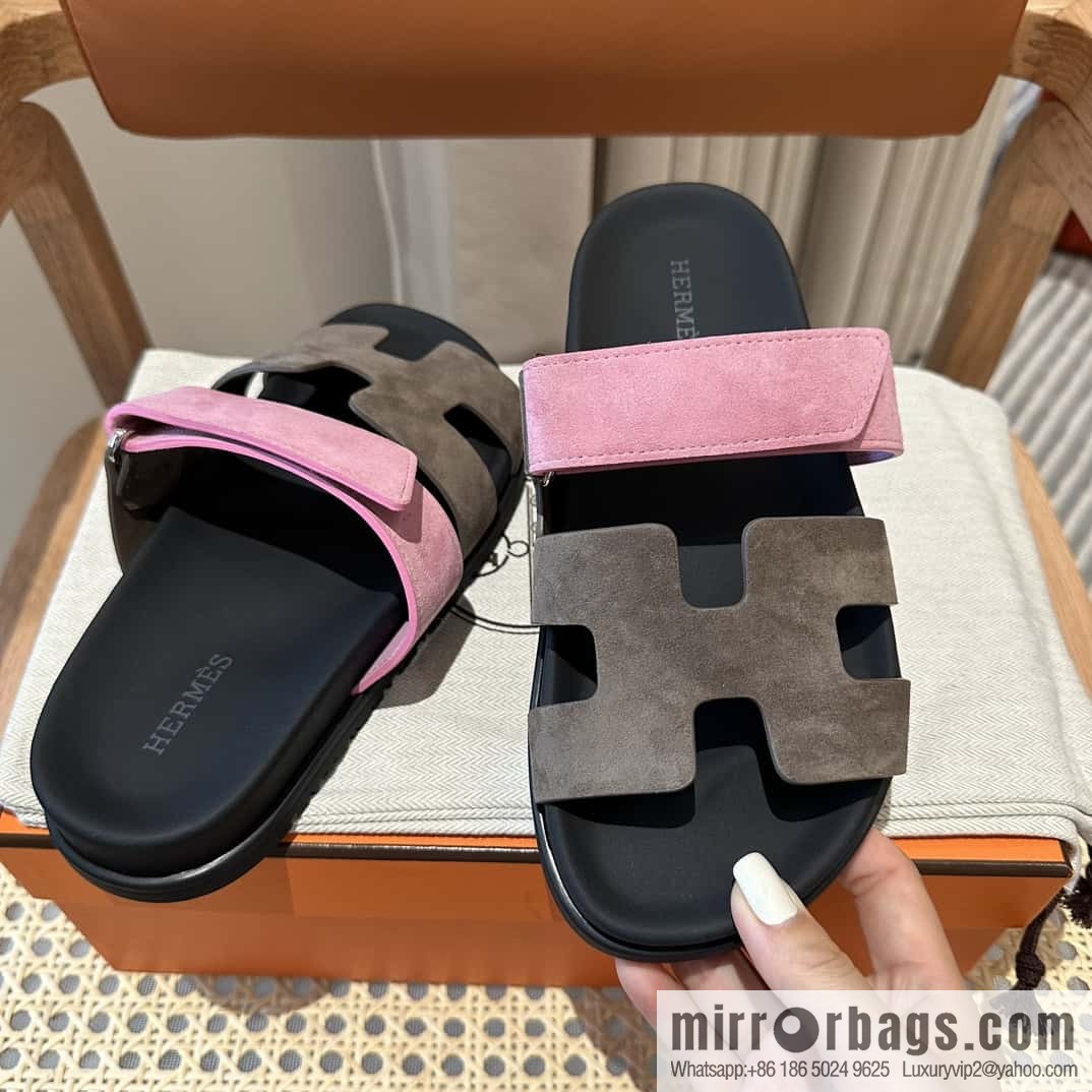 Hermès second uncle shoes 🐎🐎 Yangjing army green and pink