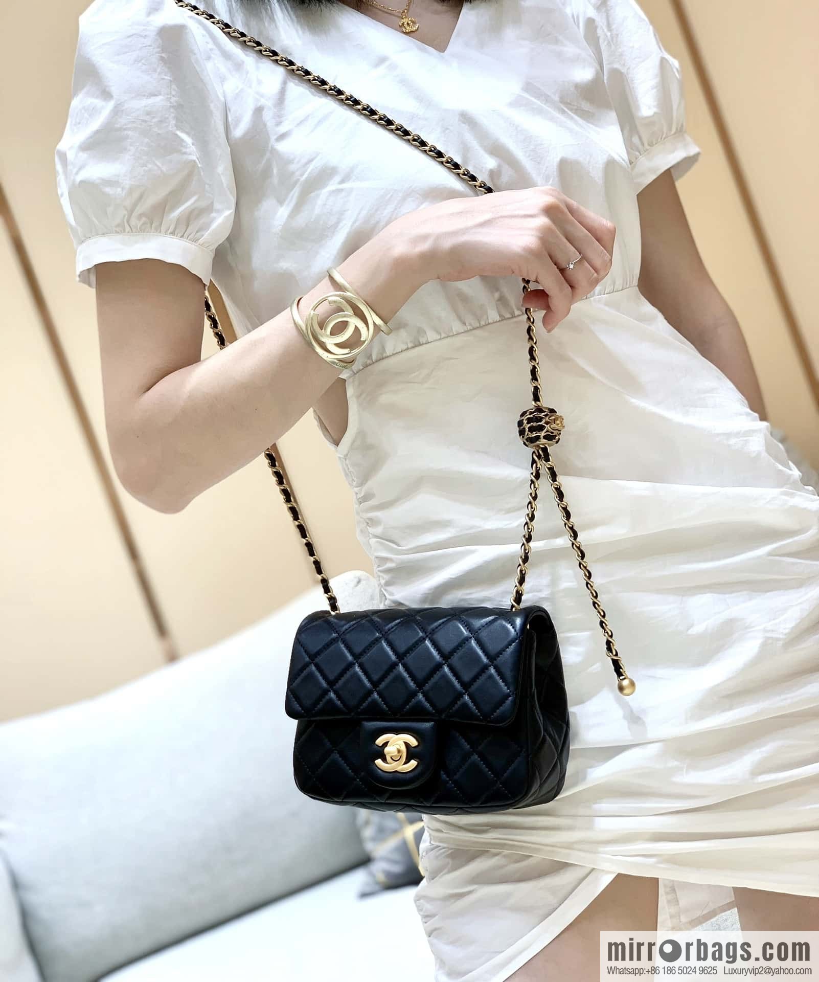 CHANEL 22P Latest Walnut Golden Ball AS1786