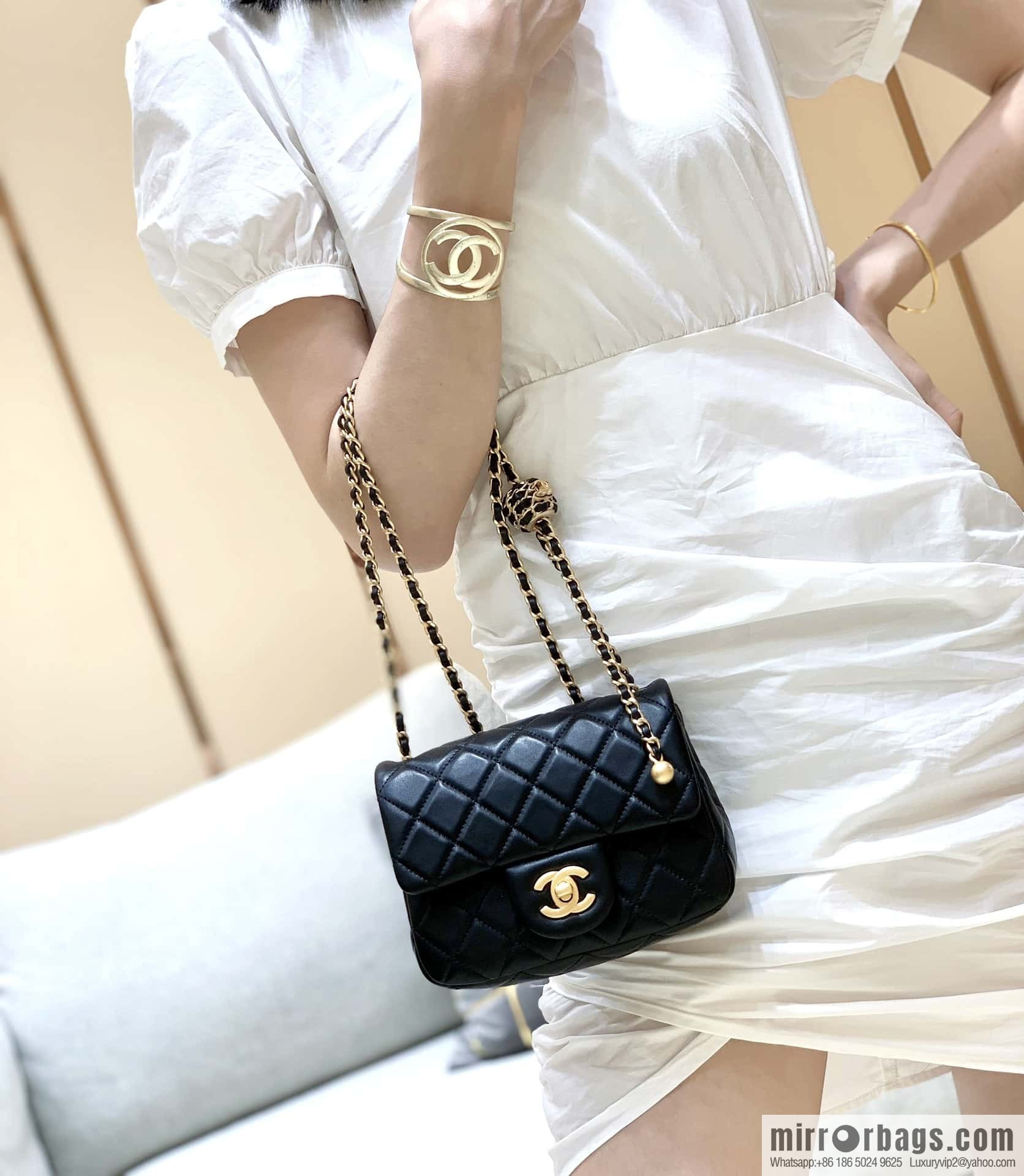 CHANEL 22P Latest Walnut Golden Ball AS1786