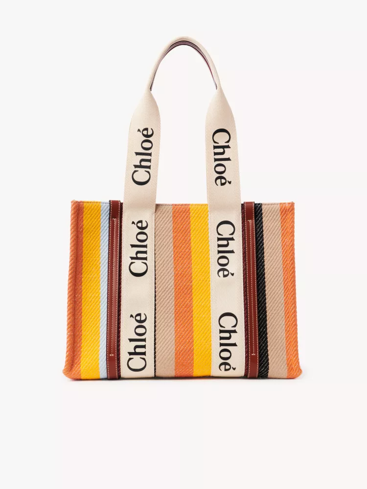 Chloe Rainbow 🌈 Woody Tote Bag, Medium 37CM