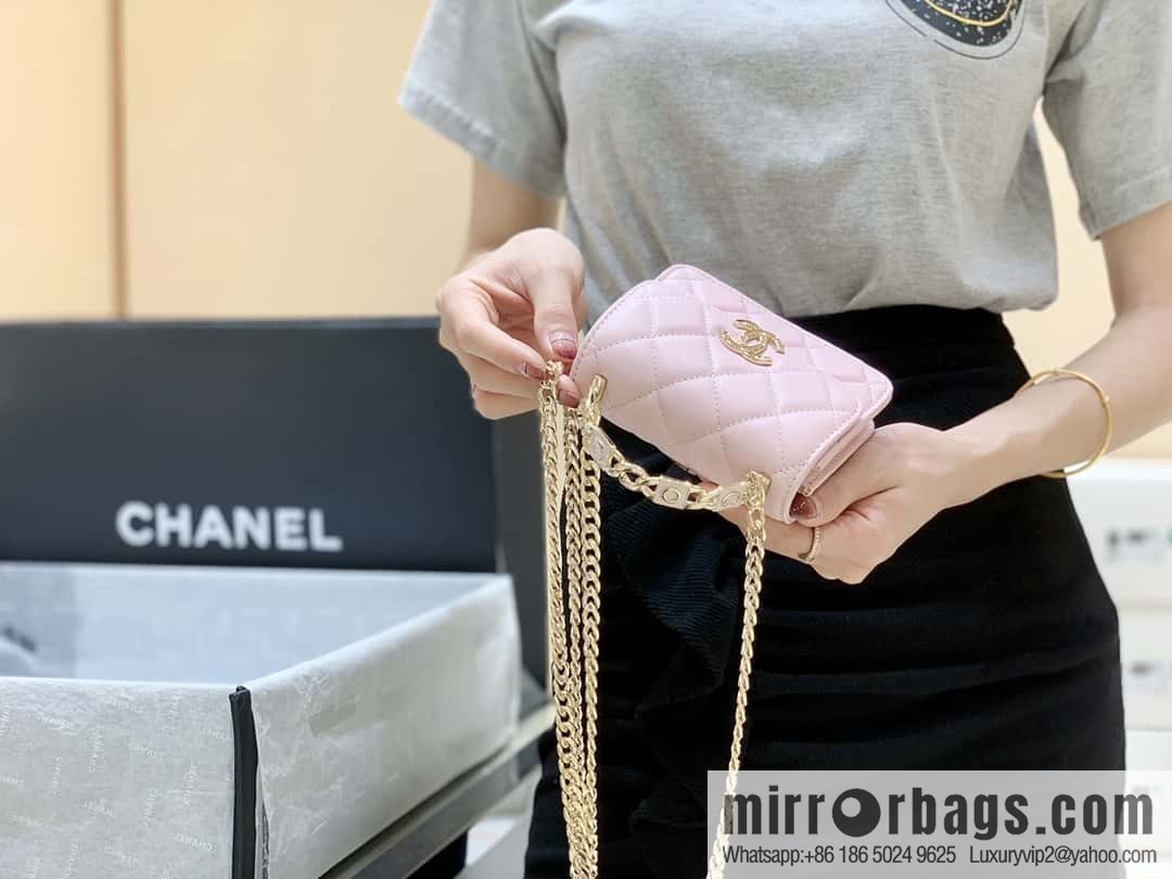 CHANEL 2022cc spring/summer collection, enamel handle small satchel AP2758 pink