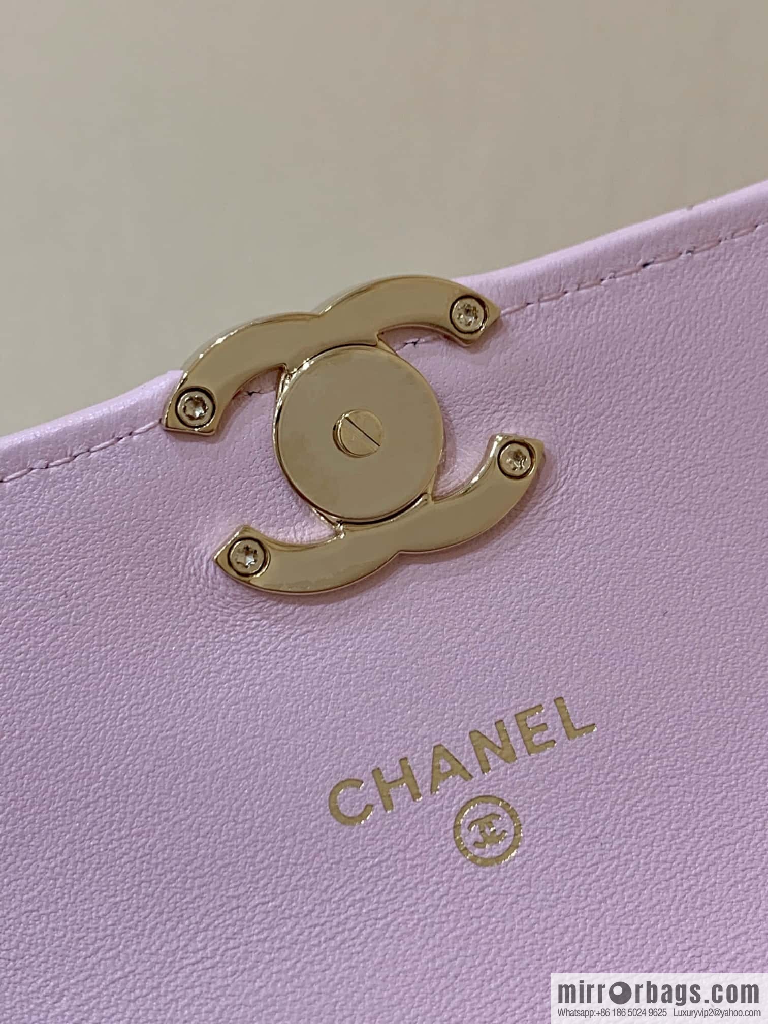 CHANEL 2022cc spring/summer collection, enamel handle small satchel AP2758 pink