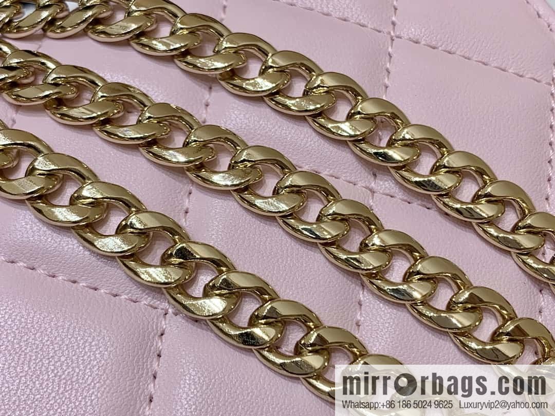 CHANEL 2022cc spring/summer collection, enamel handle small satchel AP2758 pink