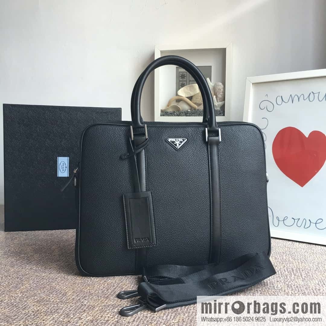 PRADA's latest broken leather briefcase 2VE368