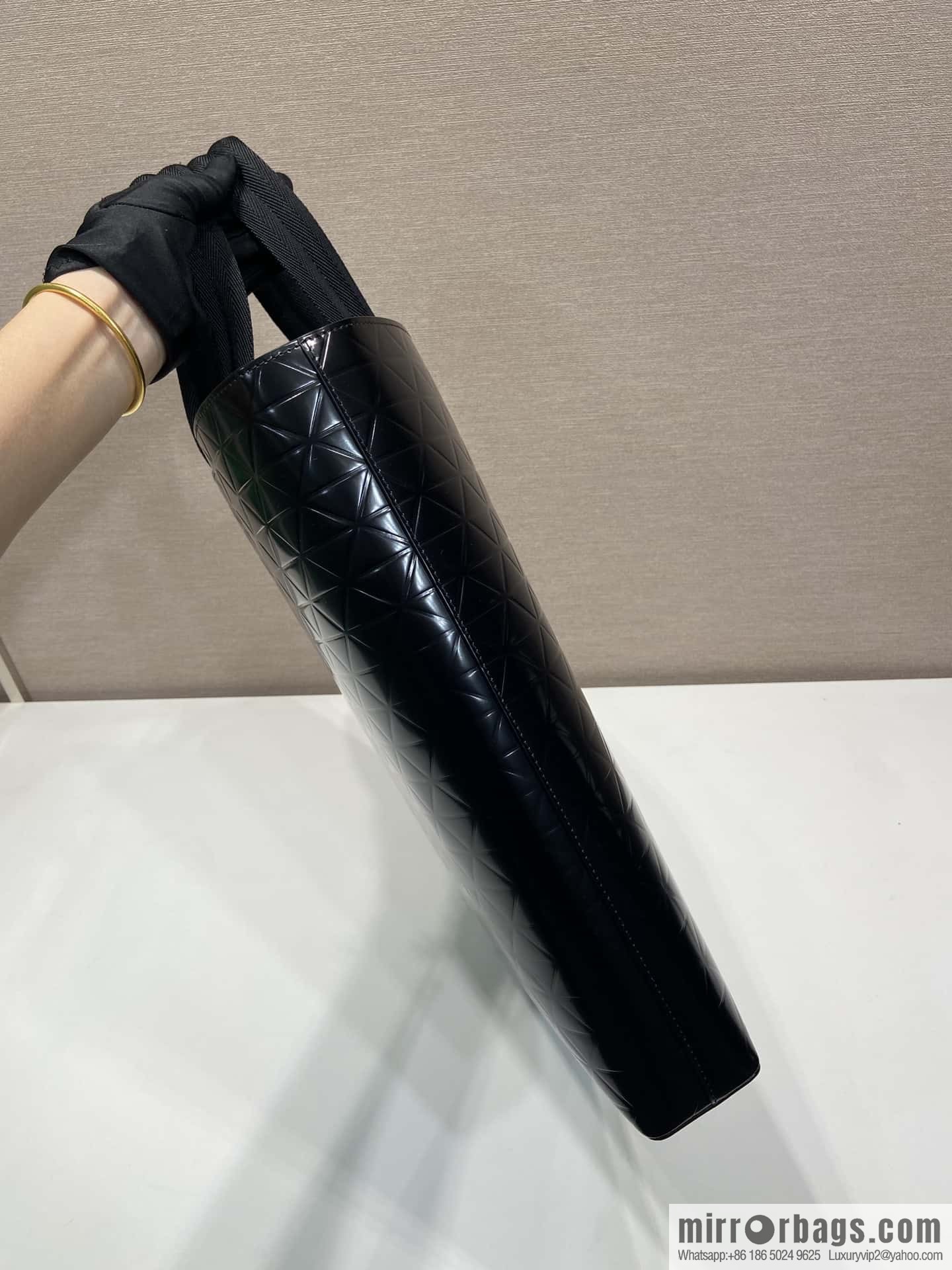 PRADA vertical embossed tote bag 2VG113