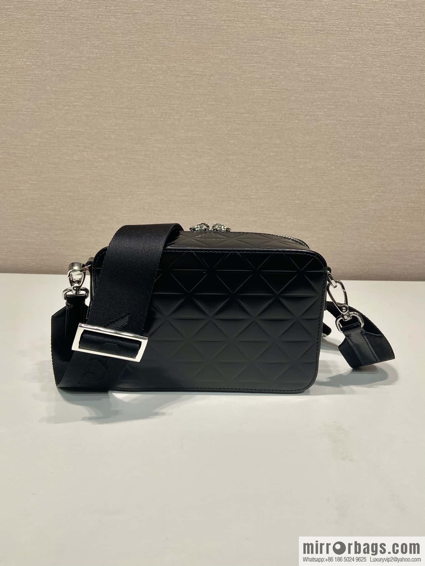 PRADA Brique leather (fabric) Grid camera bag 2VH070