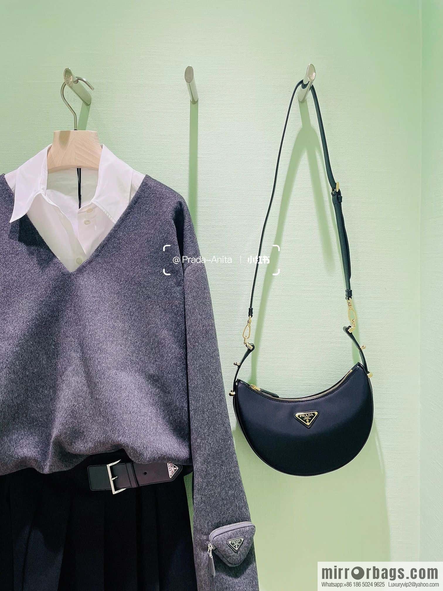 PRADA nylon fabric Moon handbag 1BC194