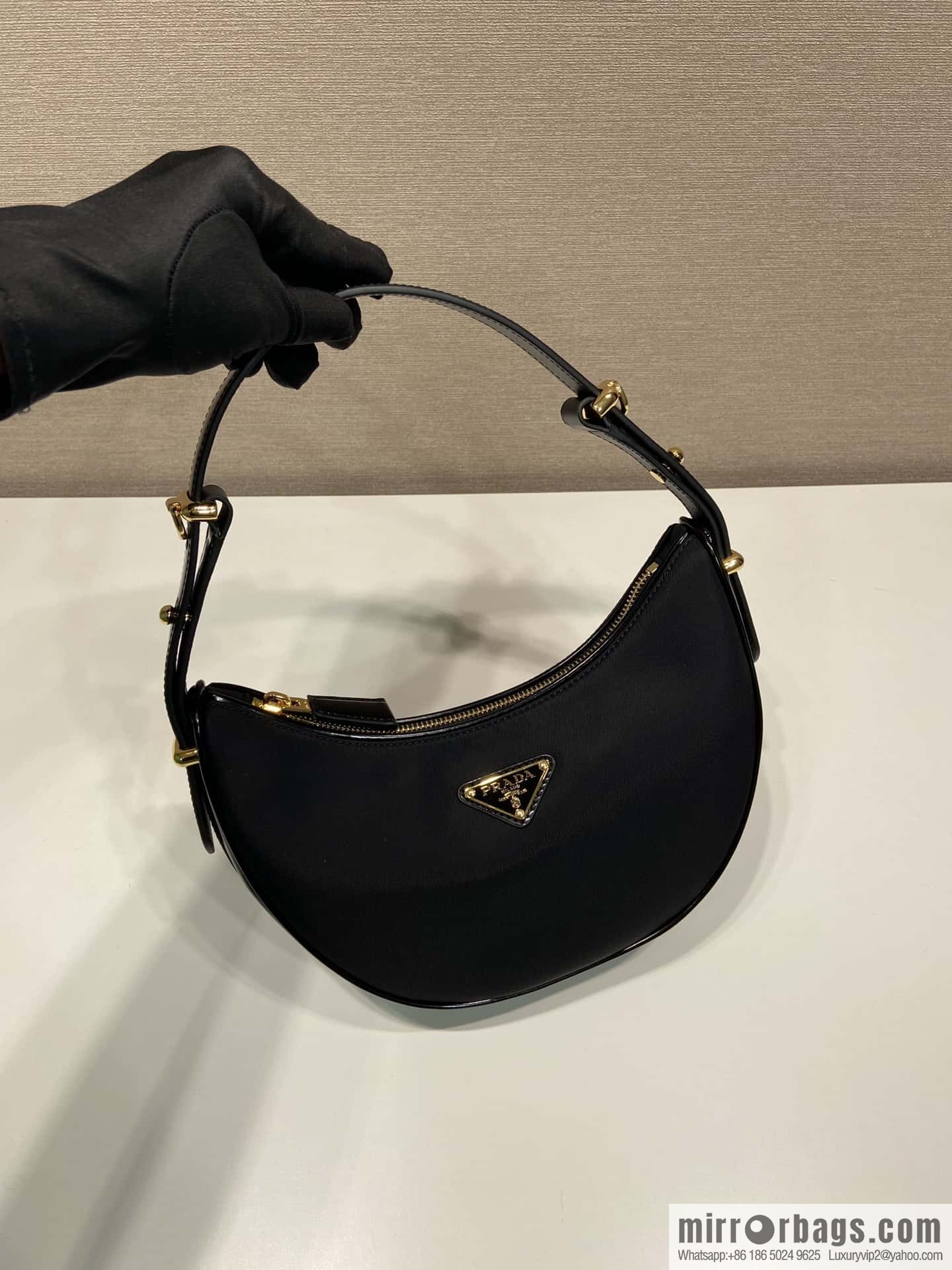 PRADA nylon fabric Moon handbag 1BC194