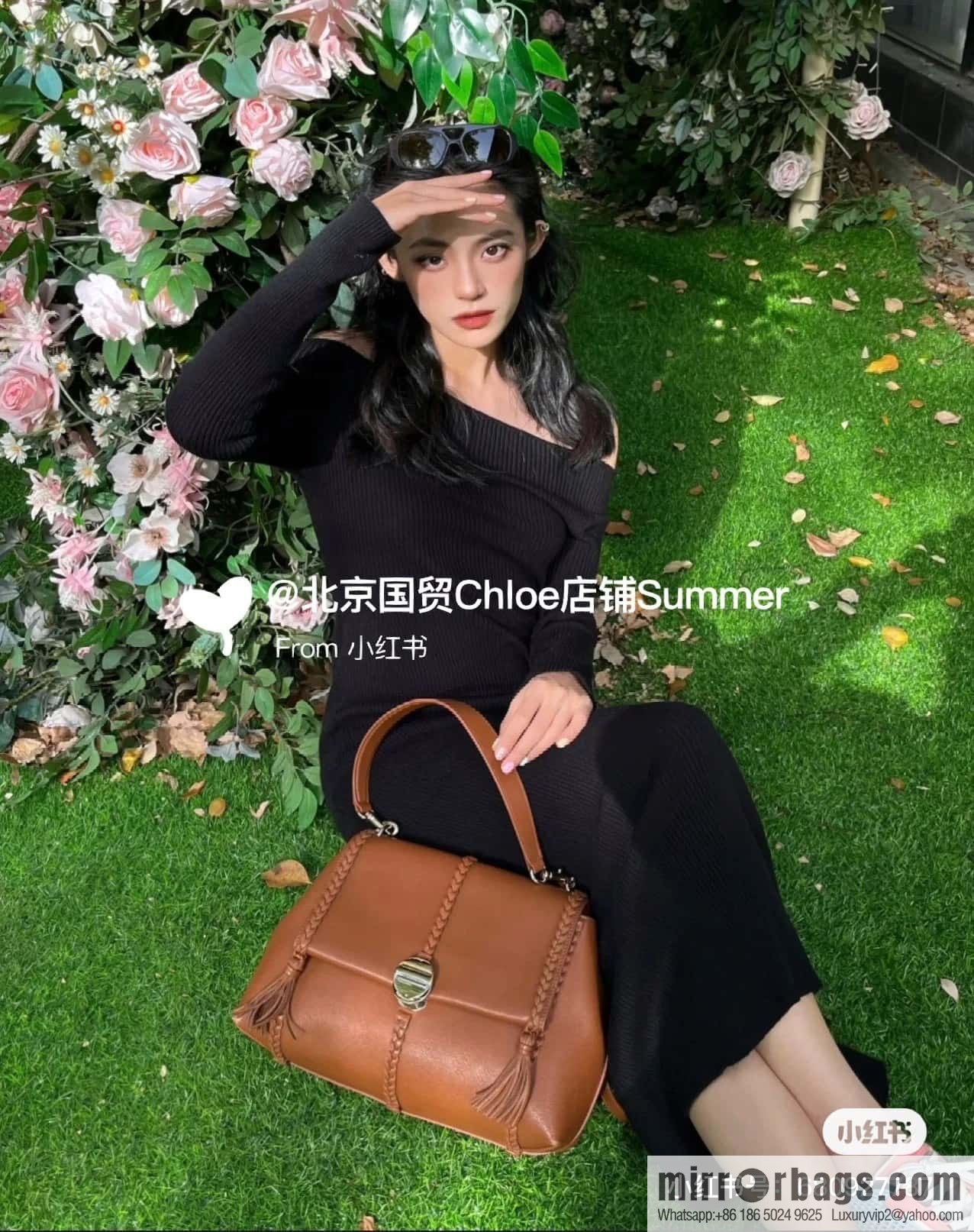 Chloe Penelope Gold Coin Bag, Large Dropped Leather, Brown 35cm