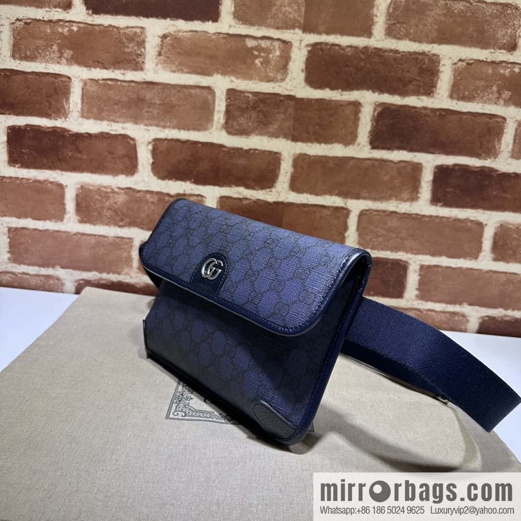 GUCCI Gucci Ophidia series GG small fanny pack 752597 dark blue PVC