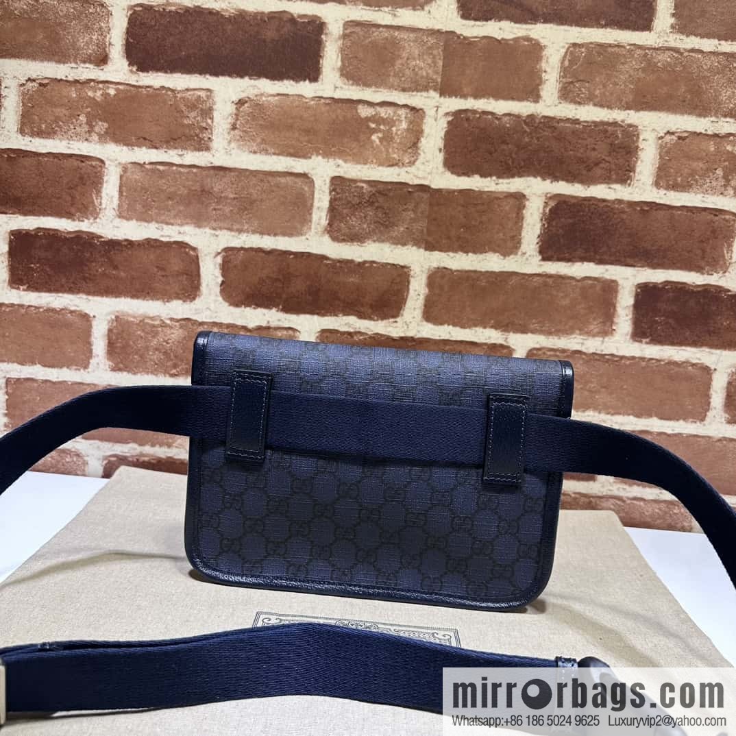 GUCCI Gucci Ophidia series GG small fanny pack 752597 dark blue PVC