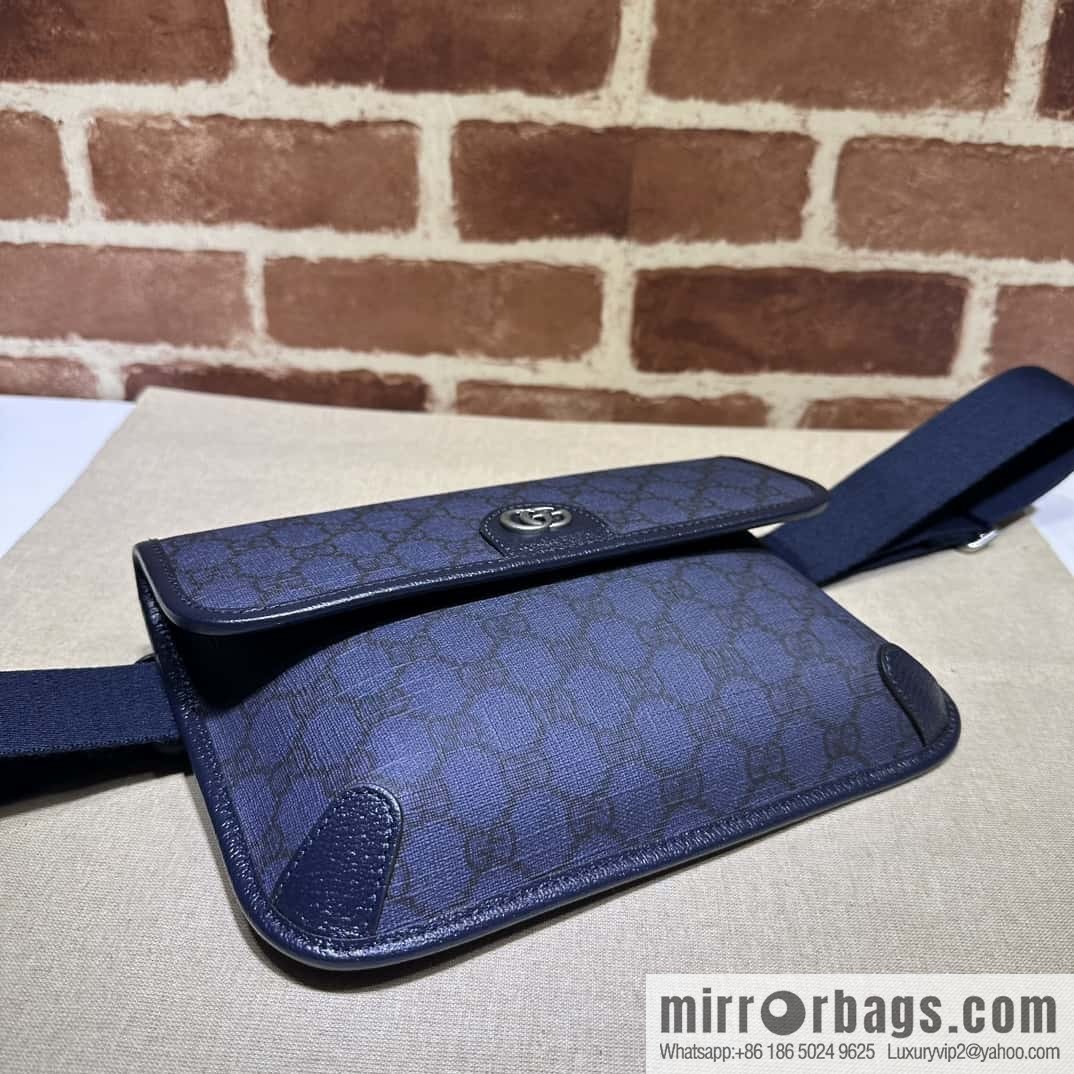 GUCCI Gucci Ophidia series GG small fanny pack 752597 dark blue PVC