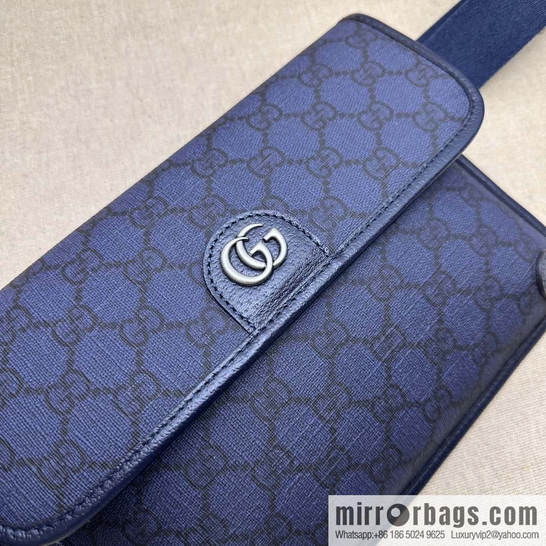 GUCCI Gucci Ophidia series GG small fanny pack 752597 dark blue PVC