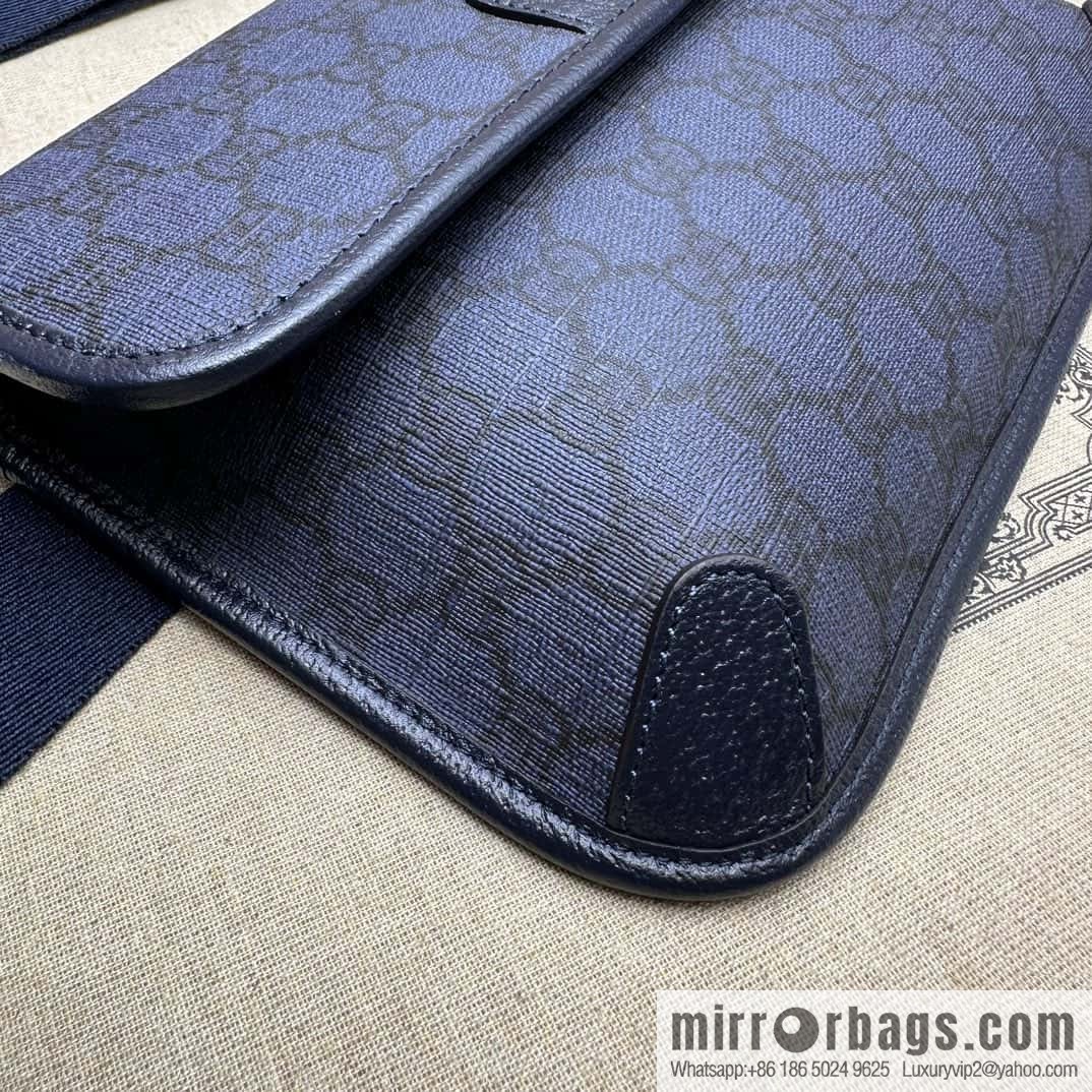 GUCCI Gucci Ophidia series GG small fanny pack 752597 dark blue PVC